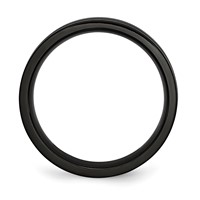 Titanium Grooved Black IP-plated 6mm Brushed and Polished Band view 2