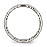 Chisel Titanium Polished 7mm Ridged Edge Band view 2
