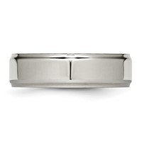 Chisel Titanium Polished 7mm Ridged Edge Band view 3