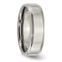 Chisel Titanium Polished 7mm Ridged Edge Band view 4