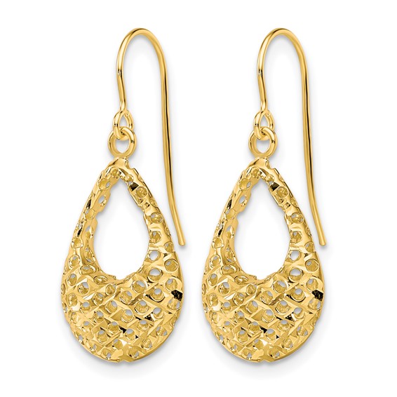 Leslie's Gold Polished and Diamond-cut Dangle Earrings