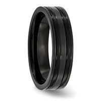 Chisel Titanium Brushed and Polished Black IP-plated 6mm Grooved Band view 4
