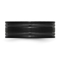 Chisel Titanium Brushed and Polished Black IP-plated 8mm Grooved Band view 3