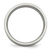 Titanium Brushed Band with Sterling Silver Inlay 6mm Flat view 2