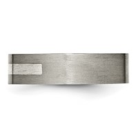 Titanium Brushed Band with Sterling Silver Inlay 6mm Flat view 3