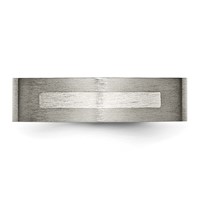 Titanium Brushed Band with Sterling Silver Inlay 6mm Flat view 4