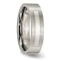 Titanium Brushed Band with Sterling Silver Inlay 6mm Flat view 5