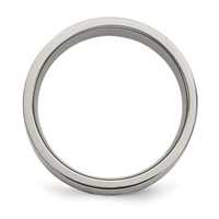Titanium Brushed Band with Sterling Silver Inlay 8mm Flat view 2