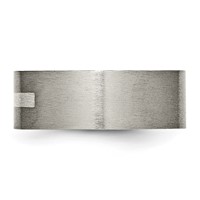 Titanium Brushed Band with Sterling Silver Inlay 8mm Flat view 3