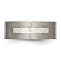 Titanium Brushed Band with Sterling Silver Inlay 8mm Flat view 4