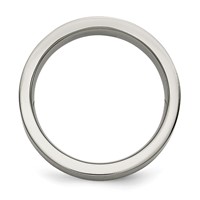 Titanium Brushed Band with Sterling Silver Inlay 6mm Flat view 2