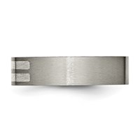 Titanium Brushed Band with Sterling Silver Inlay 6mm Flat view 3