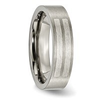 Titanium Brushed Band with Sterling Silver Inlay 6mm Flat view 5