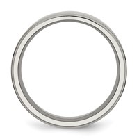 Chisel Titanium Polished 8mm Ridged Edge Band view 2