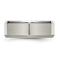 Chisel Titanium Polished 8mm Ridged Edge Band view 3