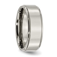 Chisel Titanium Polished 8mm Ridged Edge Band view 4