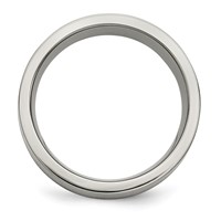 Titanium Brushed Band with Sterling Silver Inlay 8mm Flat view 2