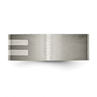 Titanium Brushed Band with Sterling Silver Inlay 8mm Flat view 3