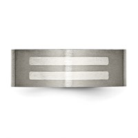 Titanium Brushed Band with Sterling Silver Inlay 8mm Flat view 4