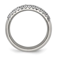 Chisel Titanium Polished Multi-row CZ 7mm Band view 2