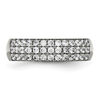 Chisel Titanium Polished Multi-row CZ 7mm Band view 4