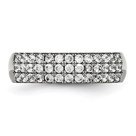 Chisel Titanium Polished Multi-row CZ 7mm Band