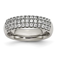 Chisel Titanium Polished Multi-row CZ 7mm Band view 1