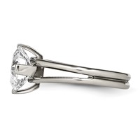 Chisel Titanium Polished Ring with CZ view 3