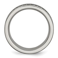 Titanium Band with Sawtooth Accent Polished Black Ceramic Center 8mm view 2