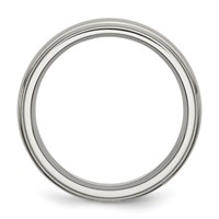 Chisel Titanium Brushed Center 7mm Ridged Edge Band view 2