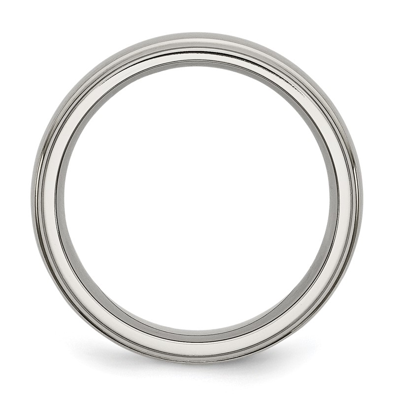Chisel Titanium Brushed Center 7mm Ridged Edge Band