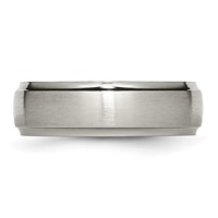 Chisel Titanium Brushed Center 7mm Ridged Edge Band view 3