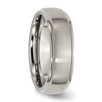 Chisel Titanium Brushed Center 7mm Ridged Edge Band view 4