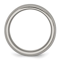 Chisel Titanium Polished Band with Black Ceramic Center 8mm Beveled view 2