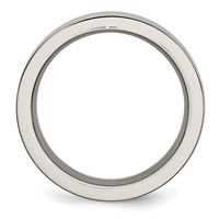 Titanium Base Band with Polished Black Ceramic Center Flat 8mm view 2