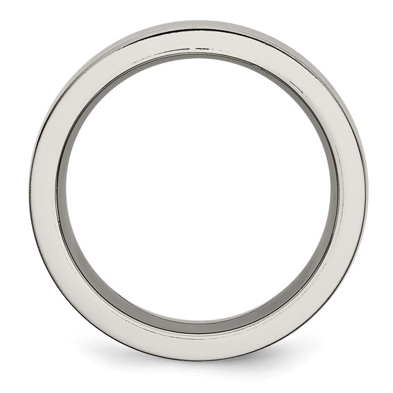 Titanium Base w/Polished Black Ceramic Center Flat 8mm Band