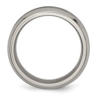 Chisel Titanium Polished Band with Black Ceramic Center 8mm Beveled view 2