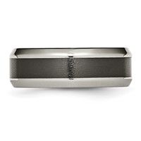 Chisel Titanium Polished Band with Black Ceramic Center 8mm Beveled view 3