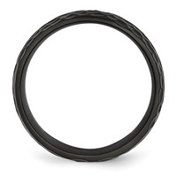 Chisel Titanium Brushed and Polished Hammered Black IP-plated 8mm Band view 2