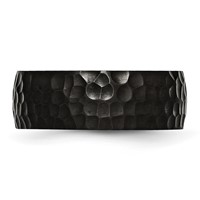 Chisel Titanium Brushed and Polished Hammered Black IP-plated 8mm Band view 3