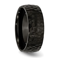 Chisel Titanium Brushed and Polished Hammered Black IP-plated 8mm Band view 4