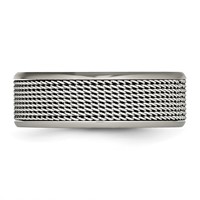 Titanium Base Band with Stainless Steel Mesh Center 8mm view 3