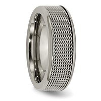 Titanium Base Band with Stainless Steel Mesh Center 8mm view 4