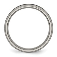 Chisel Titanium Polished Band with Black Carbon Fiber Inlay 6mm view 2
