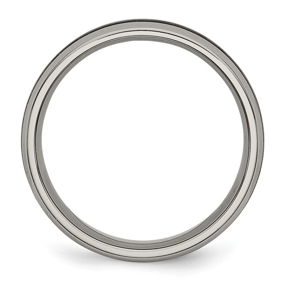 Chisel Titanium Polished with Black Carbon Fiber Inlay 6mm Band