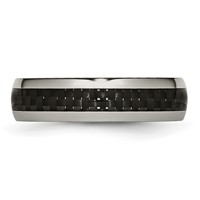 Chisel Titanium Polished Band with Black Carbon Fiber Inlay 6mm view 3