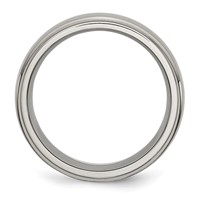 Chisel Titanium Brushed Center 8mm Ridged Edge Band view 2