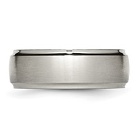 Chisel Titanium Brushed Center 8mm Ridged Edge Band view 3