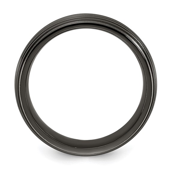 Titanium Black Ti Grooved Two-tone 8mm Band