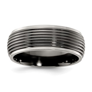 Titanium Black Ti Grooved Two-tone 8mm Band